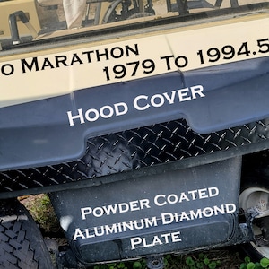 Fits Ezgo Marathon Golf Cart Powder coated Aluminum Diamond Plate Front Hood Cover