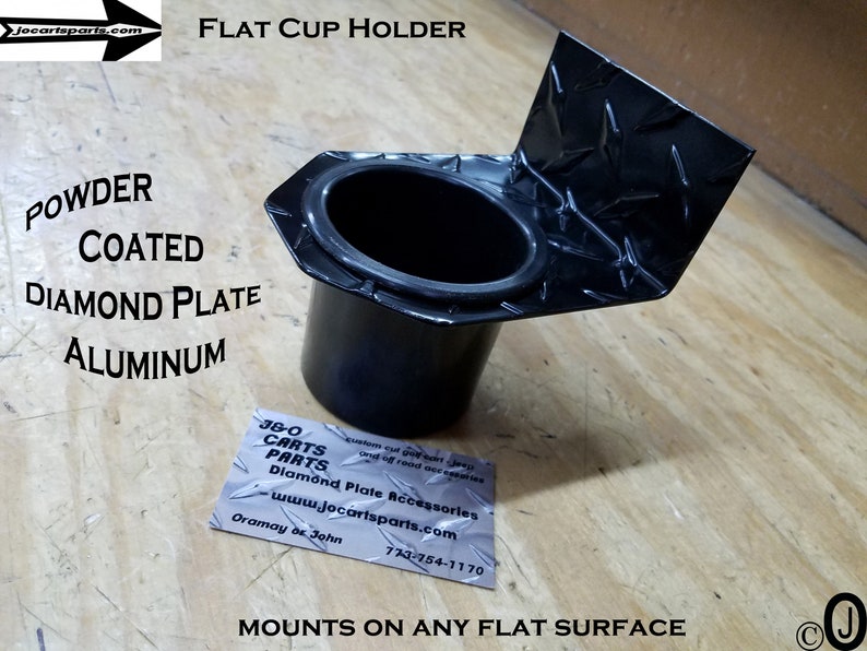 Flat Cup Holder Powder Coat Diamond Plate Fits Jeepsgolf Etsy