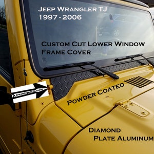 Fits Jeep TJ Wrangler Custom Cut Powder Coated Diamond Plate Lower Window Frame Cover