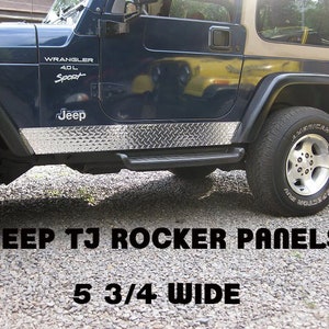 Fits Jeep Wrangler TJ Aluminum Diamond Plate 5 3/4 tall Side Rocker Panel set &gt;&gt;&gt; with no cut outs