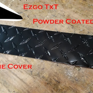 Fits about   Ezgo Golf Cart Powder Coated Aluminum Diamond Plate Front Name Plate Cover