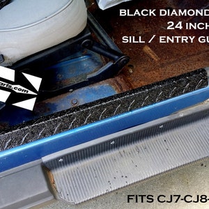 Fits Jeep Wrangler YJ-CJ7-CJ8 Black Aluminum Diamond Plate large Door Entry Guards