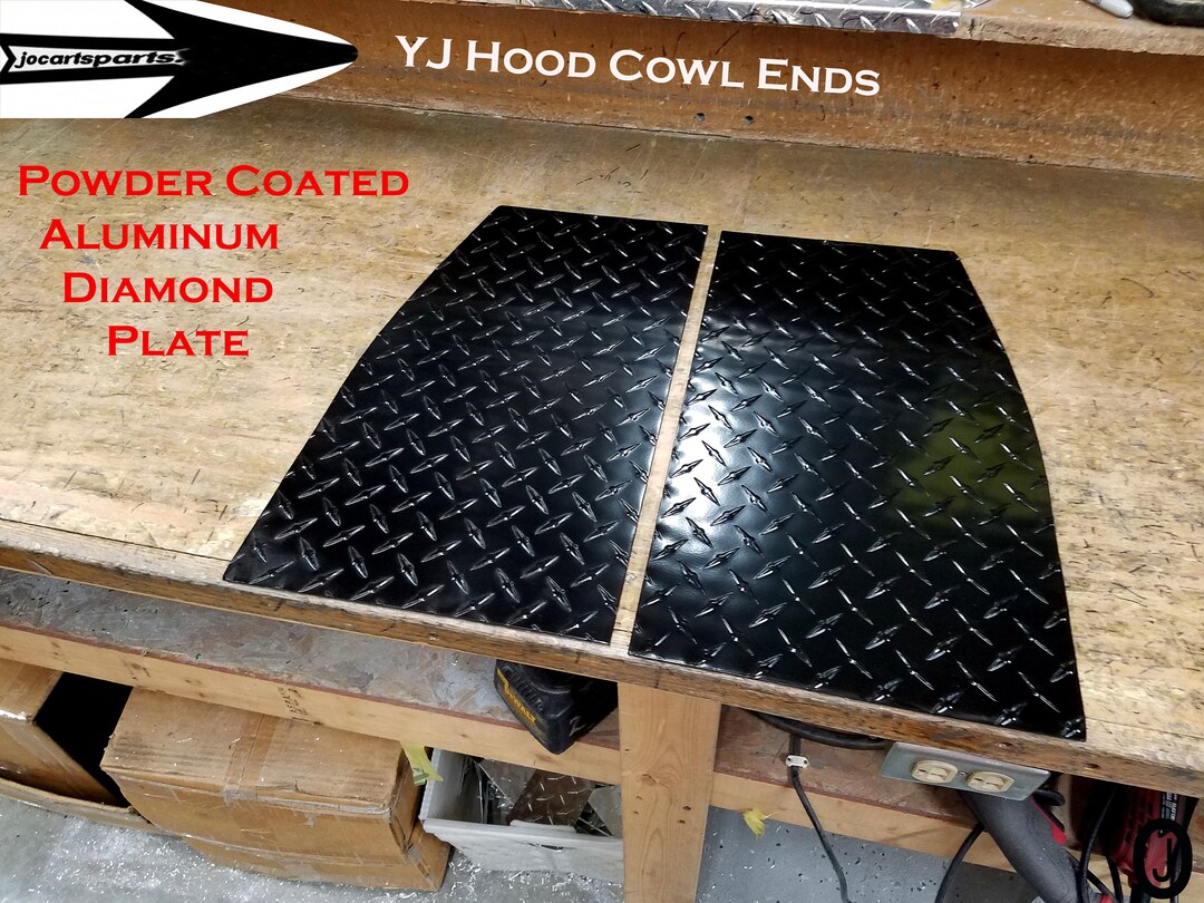Fits Jeep Wrangler YJ CJ7CJ8 Powder Coated Diamond Plate 2 PC. Hood Cowl Ends Etsy