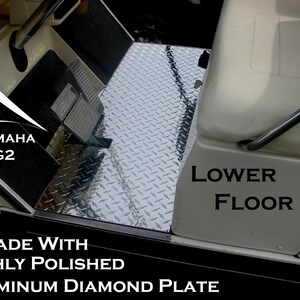 YAMAHA G2/G9 golf cart Highly Polished Aluminum Diamond Plate 2 Pc Lower Floor