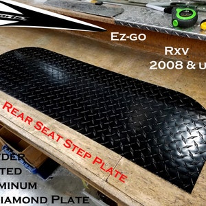 Fits Ezgo RXV Golf Cart Powder Coated Aluminum Diamond Plate Rear Seat Step Cover