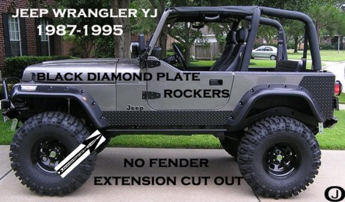 Jeep YJ Black Aluminum Diamond Plate Side Rocker Panels With Etsy