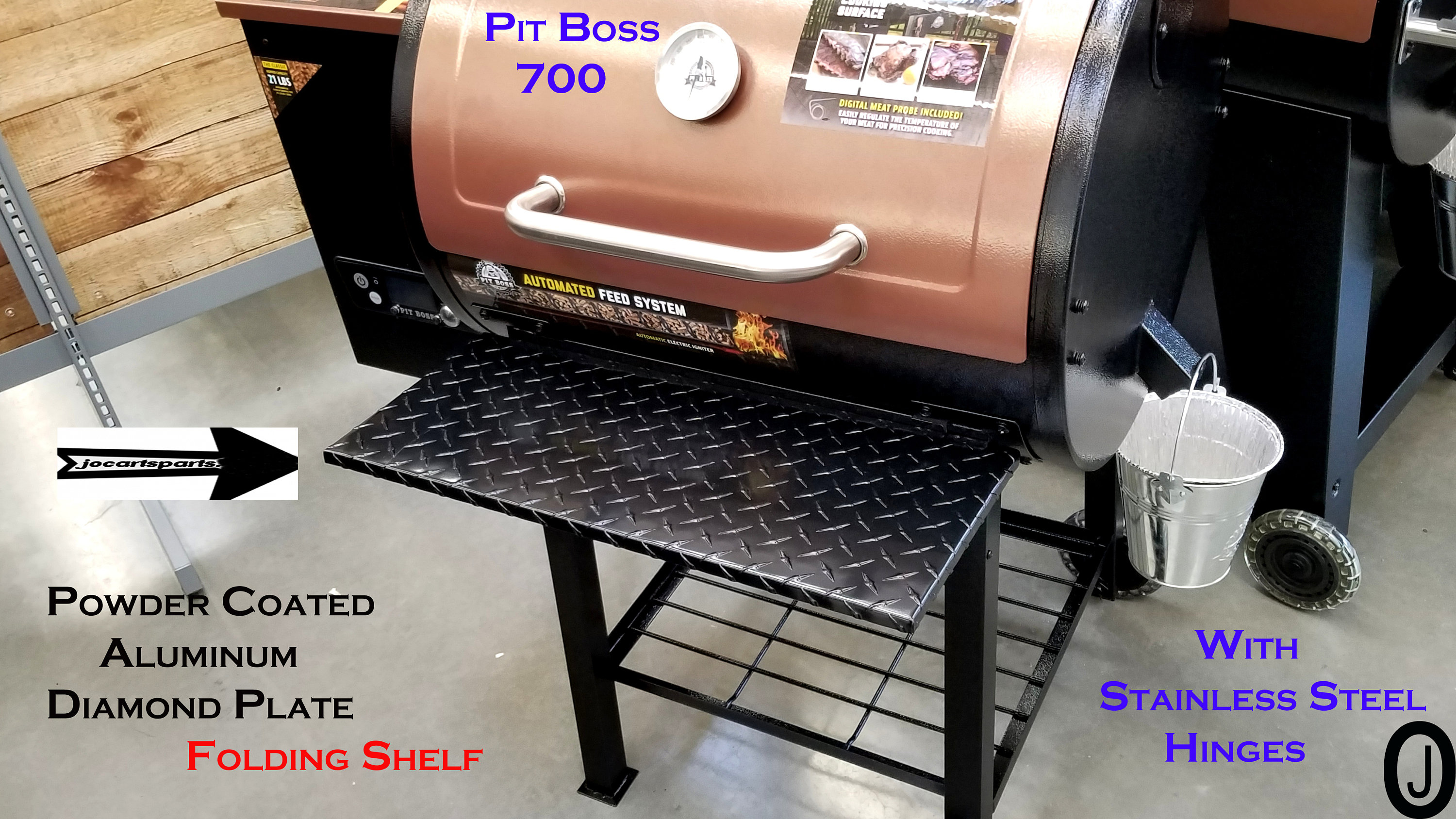 Powder Coated Diamond Plate Folding Shelf for Pit Boss 700 Etsy