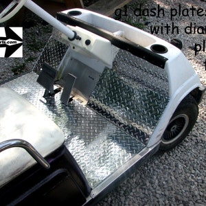 Fits YAMAHA G1 golf cart Highly Polished Aluminum Diamond Plate 3 pcs.Floor Cover