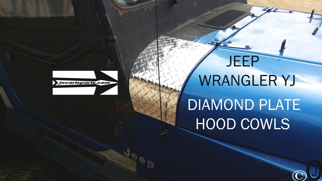 Fits Jeep Wrangler YJ CJ7CJ8 Polished Alum Diamond Plate 2 PC. Hood Cowl Ends Etsy