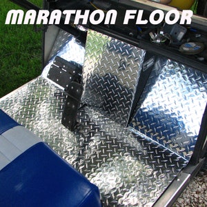 Fits ezgo Marathon Golf Cart Highly Polished Aluminum Diamond Plate 6 pc. Floor Cover