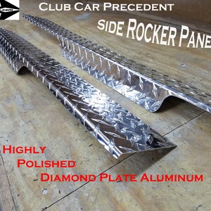Fits Club Car Precedent Golf Cart Highly Polished Diamond Plate Side Rocker Panels