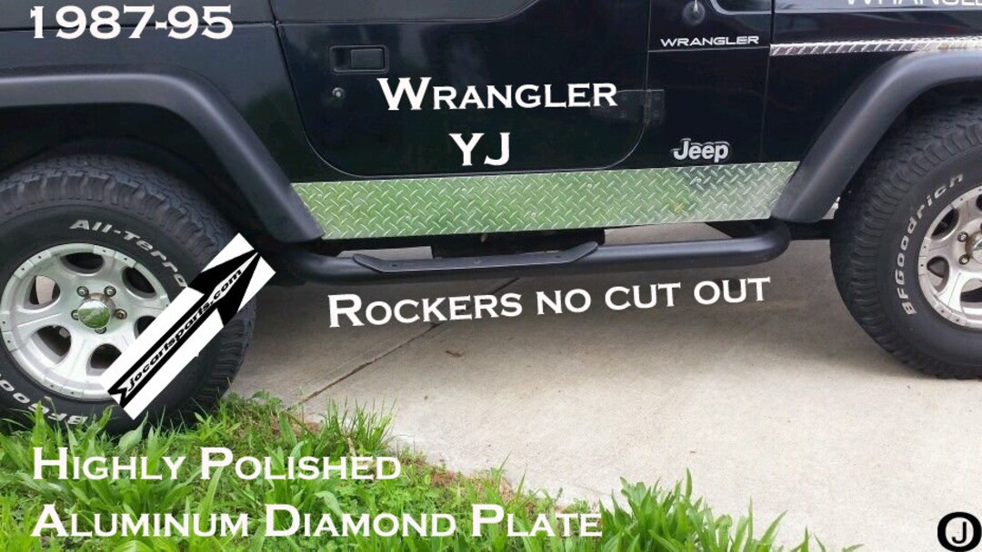 Fits Jeep Wrangler YJ Aluminum Diamond Plate Rocker Panel Set No Cut Outs 6'' Tall Etsy
