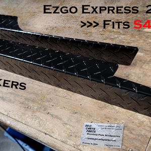 Ezgo Express S4 Golf Cart Powder Coated Aluminum Diamond Plate Side Rockers