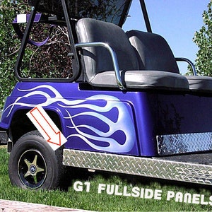 Fits YAMAHA G1 Golf Cart Highly Polished Aluminum Diamond Plate FULLSIDE Panels