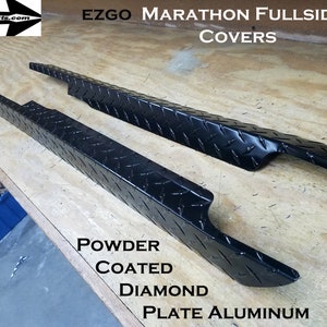 Fits Ezgo Marathon Golf Cart Powder Coated Aluminum Diamond Plate Side Rockers Covers