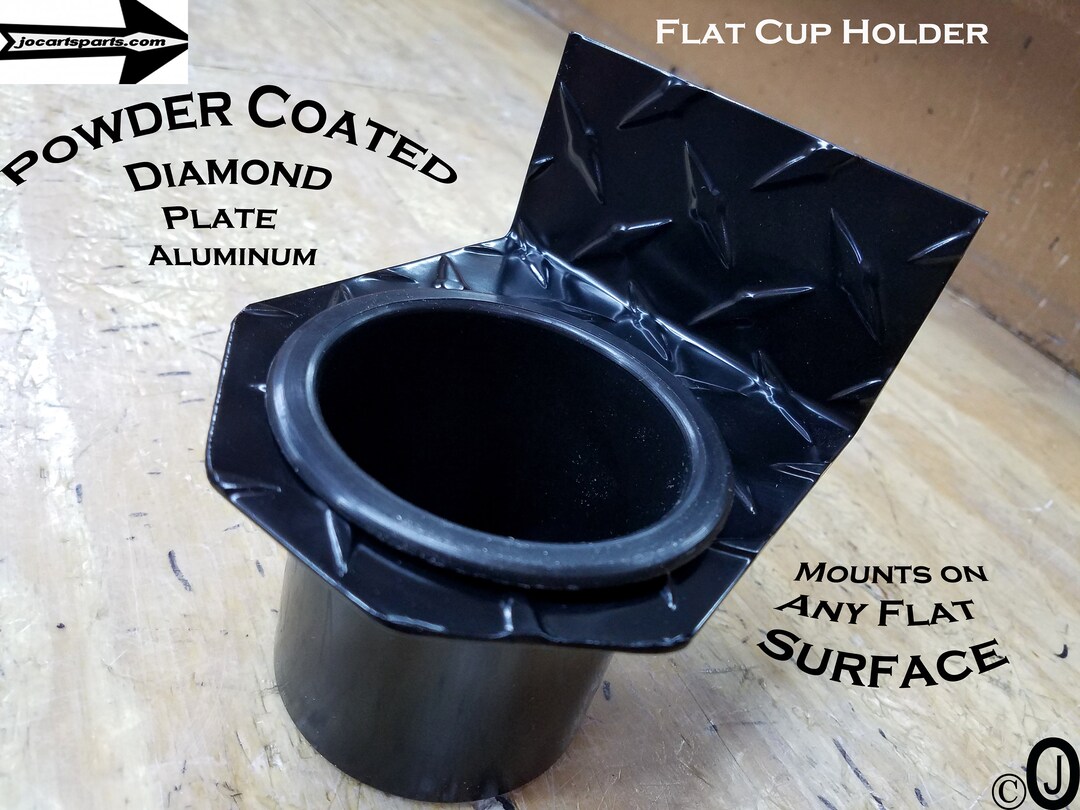 Flat Cup Holder Powder Coat Diamond Plate Fits Jeepsgolf Etsy