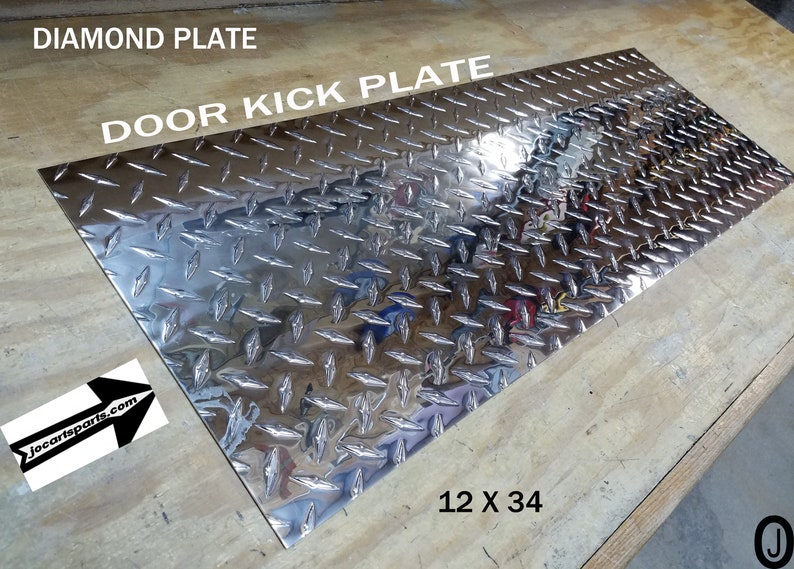 Highly Polished Aluminum Diamond Plate Door Kick Plate 16 Etsy