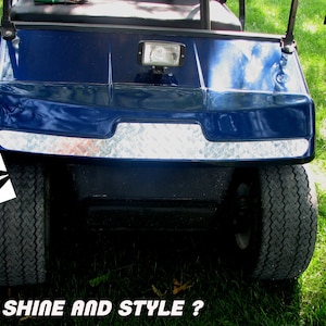 Fits Ezgo Marathon Golf Cart Polished Aluminum Diamond Plate Front Hood Cover Plate