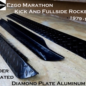 Fits Ezgo Marathon Golf Cart Powder Coated Diamond Plate Fullside Rockers & kick Set