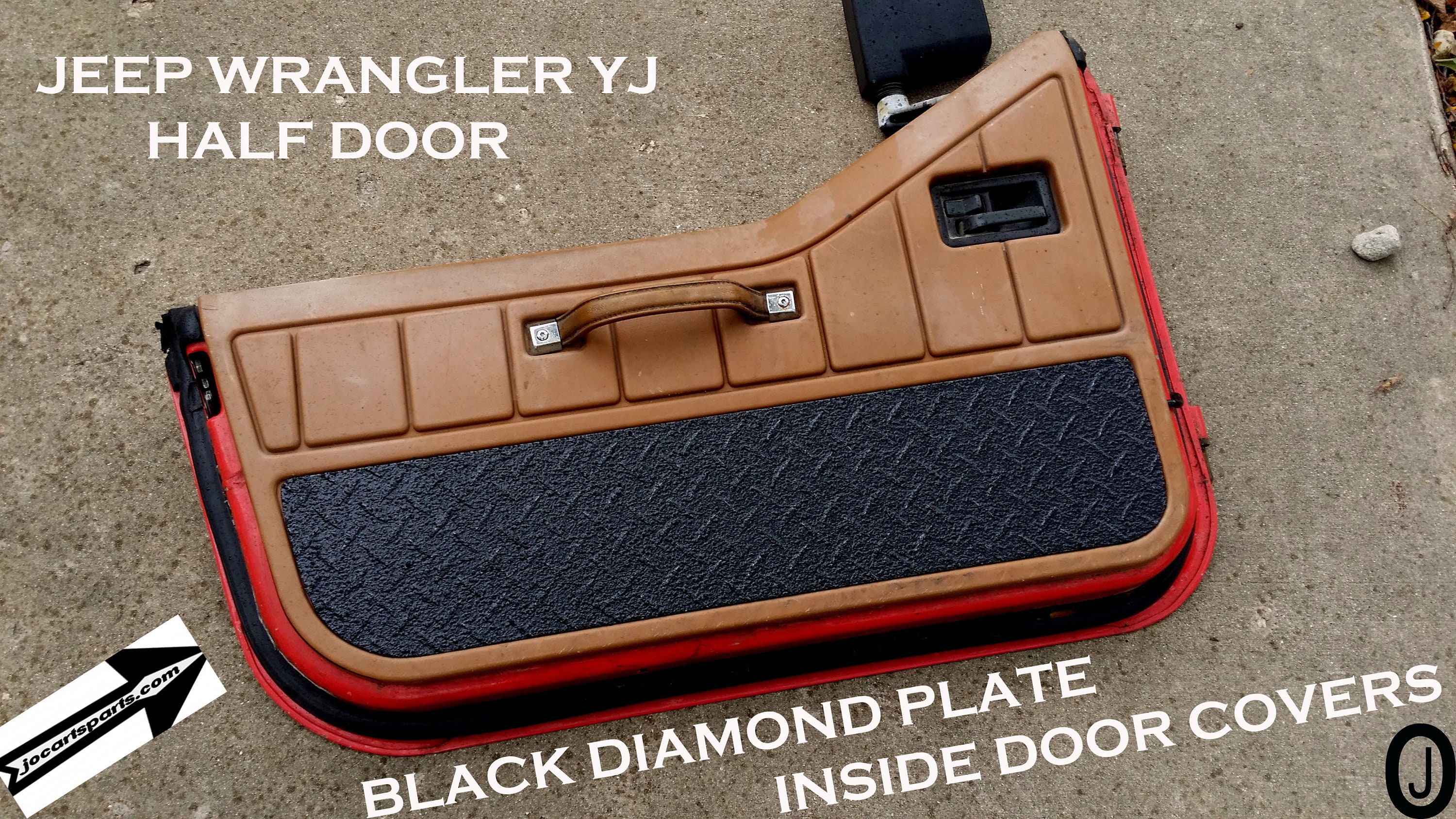 Fits Jeep Wrangler YJ BLACK Aluminum Diamond Plate Interior Half