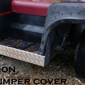 Fits Ezgo Marathon Golf Cart Polished Aluminum Diamond Plate Rear Bumper Cover