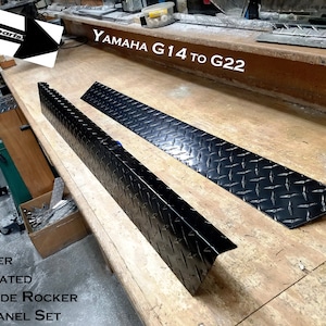Fits Yamaha G14 to G22 Golf Cart Powder Coated Aluminum Diamond Plate Side Rocker Set