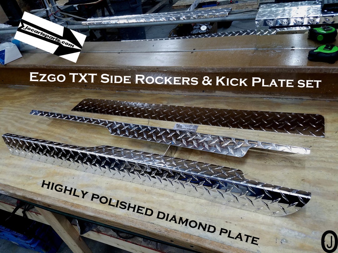 Fits Ezgo Txt Golf Cart Aluminum Diamond Plate Rocker Panels & Kick