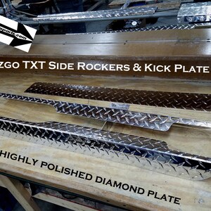 Fits Ezgo TxT Golf Cart Aluminum Diamond Plate Rocker Panels & Kick Plate 3 pc set