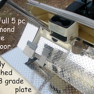 Fits YAMAHA G2/G9 golf cart Highly Polished Aluminum Diamond Plate 5 pc Floor kit