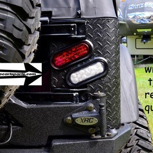 Fits Jeep TJ Wrangler 2 PC Black Aluminum Diamond Plate Rear Body Armor Corner Kit image 2