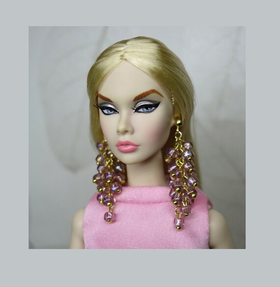 Poppy Parker Barbie Doll jewelry for Fashion Royalty earrings Handmade