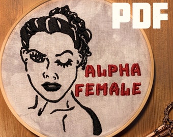 Alpha Female Embroidery Pattern