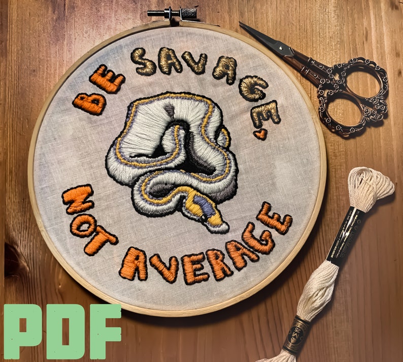 Be Savage Embroidery Pattern Etsy
