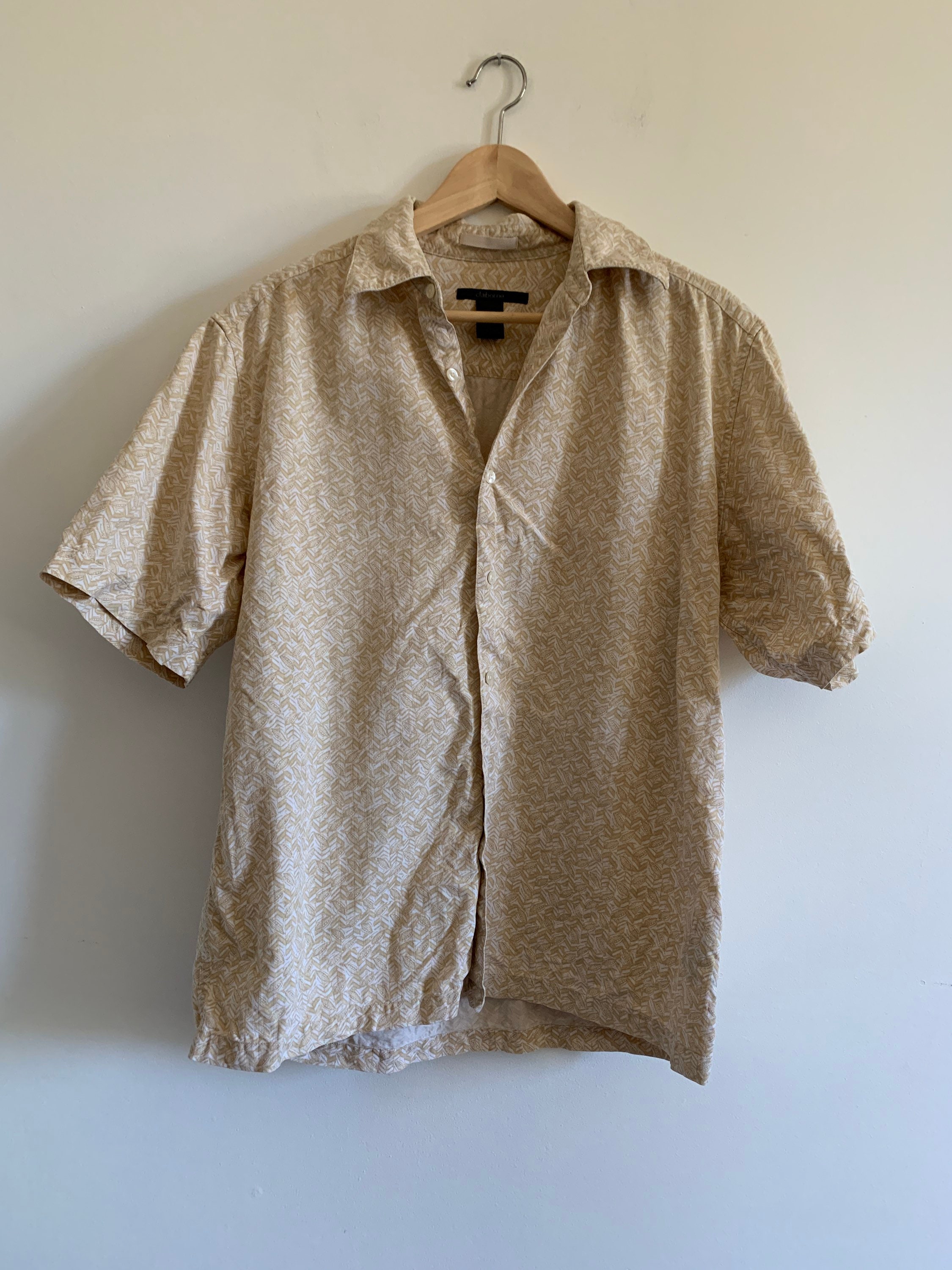 VINTAGE 90s mens silk cotton blend button down t shirt | Etsy