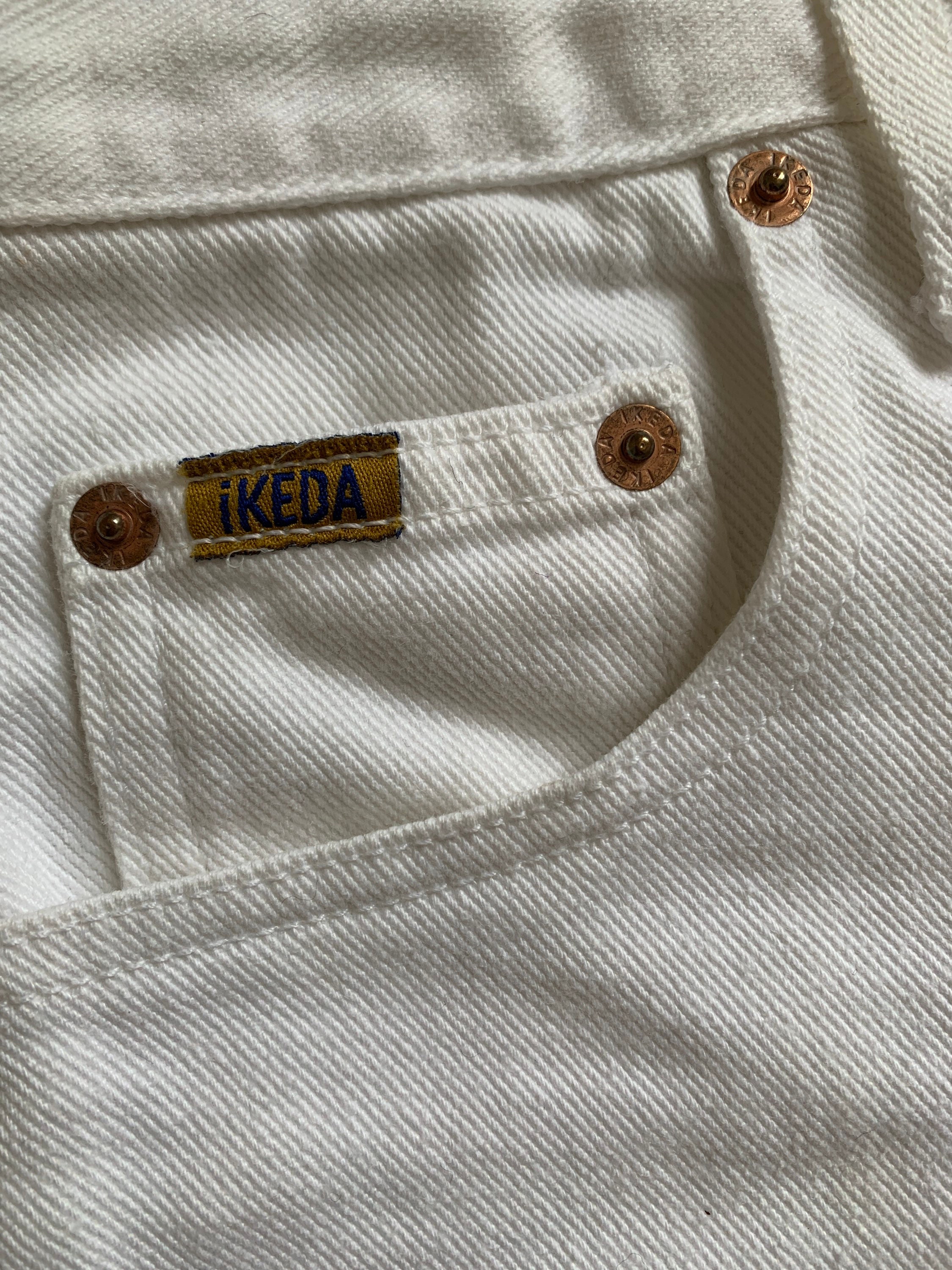 VINTAGE white denim IKEDA made in Canada cotton mom | Etsy