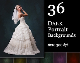 36 Dark Portrait Backgrounds,  Marbled Photo Backdrops, Photoshop Studio Overlays, Wedding Photography Backdrops, Shadow Color Textures