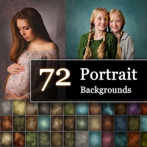 72 Portrait Digital Backgrounds,  Portrait Textures, Fine Art Backdrops, Photoshop Overlays, Photo Backdrops, Maternity Backdrops