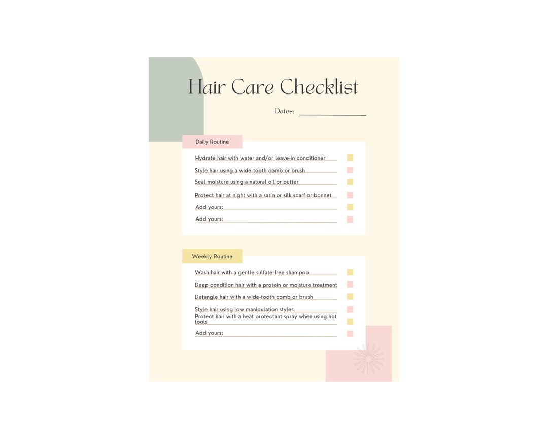 Natural Hair Care Checklist - Etsy