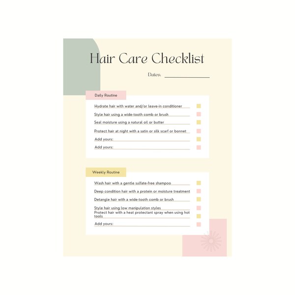 Natural Hair Care Checklist