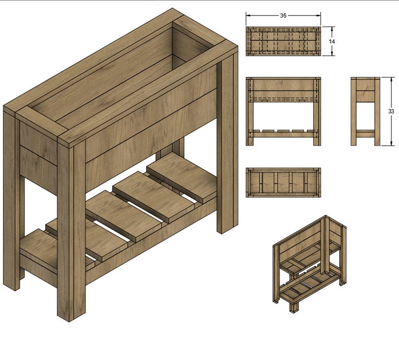 Digital Plans 36x15 Raised Cedar Planter Box / Raised Garden / Raised Flower Bed / Raised Herb Garden / Elevated Garden / Deck Garden image 4