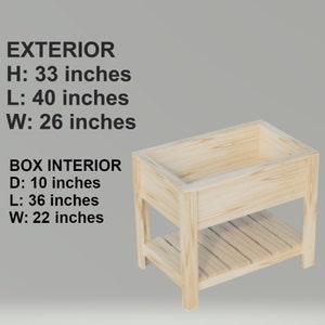 Digitale Pläne - 40"x26" Zedern Pflanzkasten / Erhöhter Garten / Erhöhtes Blumenbeet / Erhöhter Kräutergarten / Erhöhter Garten / Deckgarten