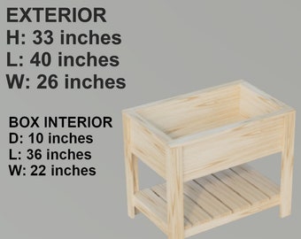Raised Cedar Planter Box Plans: 40"x26" DIY Garden (PDF Pattern)