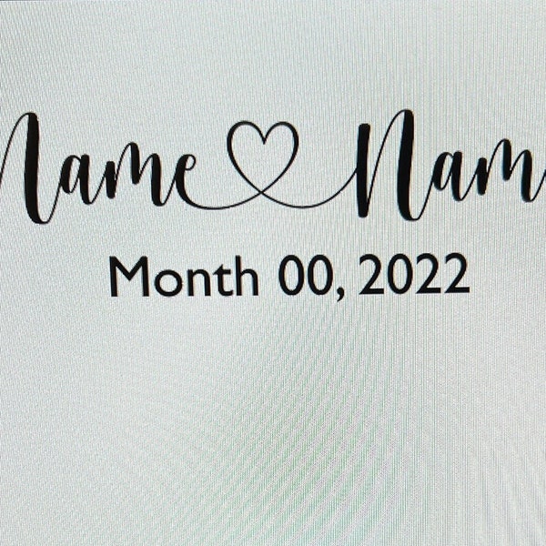 DATE w/Connecting Heart (first letter/both names in caps) svg,png,jpg files, digital download.  Will personalize your design & email to you.