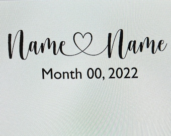 Nombres personalizados con corazón SVG: Bodas, Scrapbooking (Descarga digital)