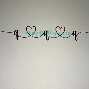 DRIE INITIALEN (kleine letters) verbonden met twee HARTEN; aangepaste svg, png & jpg bestanden voor ai, silhouet / cricut, etc.  Bestanden die na ontworpen zijn gemaild.