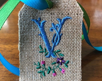 Embroidered Initial Gift Tag