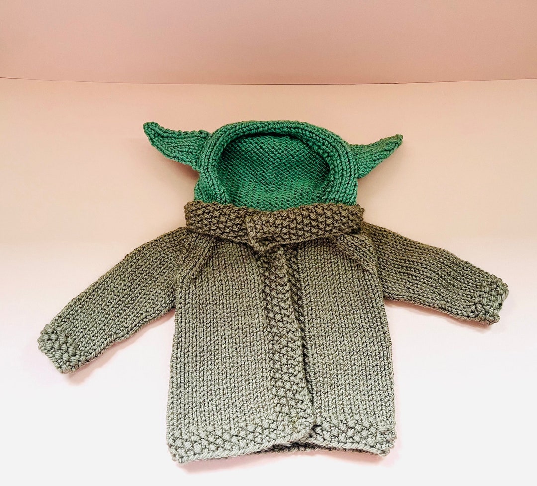 Handmade Knitted the Mandalorian Baby Jacket, Baby Yoda Jacket, Star