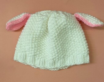 Handmade Knitted Lamb Hat, Easter hat, spring hat