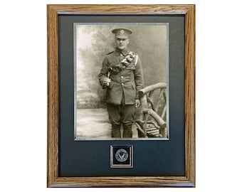 US Military Air Force Insignia - Custom Photo Frame - Available in Multiple Sizes - Real Solid American Hardwood Oak - Made in the USA