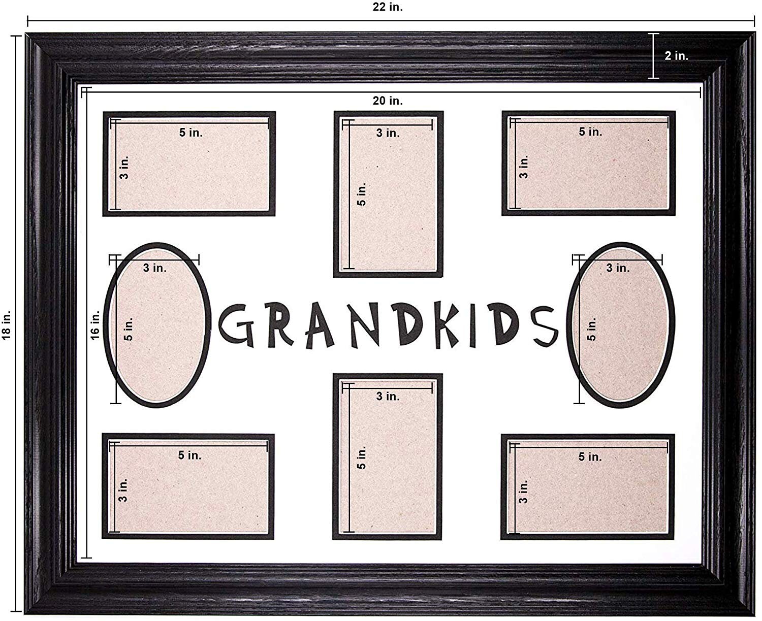 Grandkids Picture Frame Collage Holds 8 3 X 5 Photos White Premium